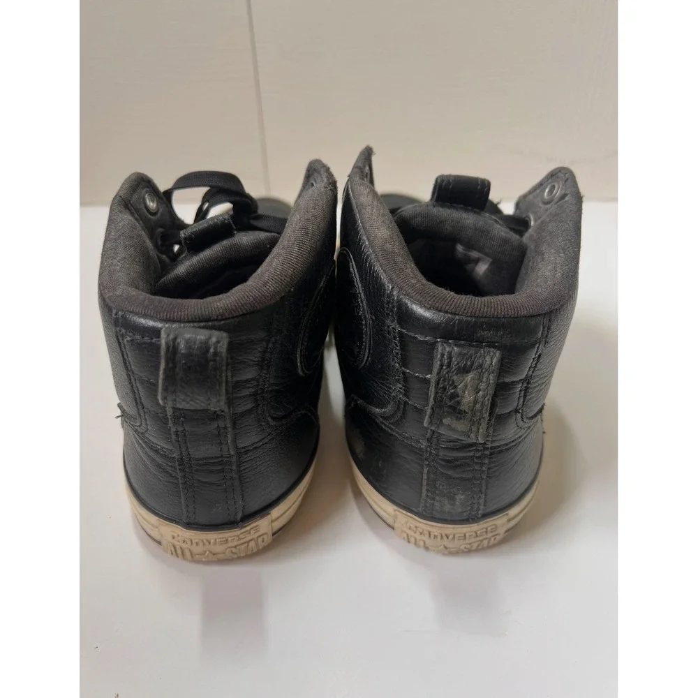 Converse Chuck Taylor All Star Street Mid Black Leather Mens 9 Womens 10.5 - Picture 3 of 5